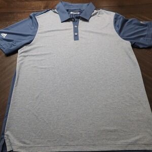 Adidas Polo Shirt Men's Large Gray Golf Performance Lightweight Climachill Logo